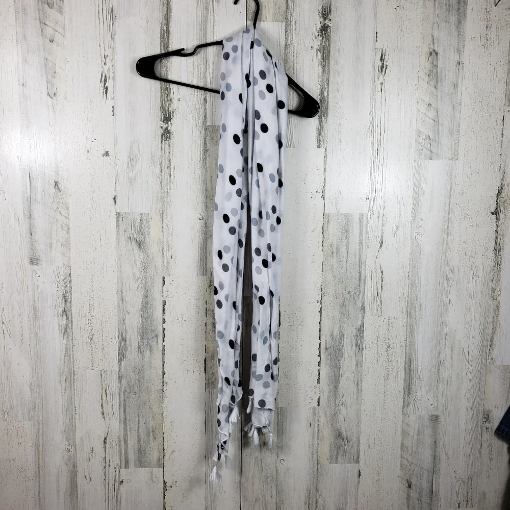 Amman Jordan white polka dot long scarf
